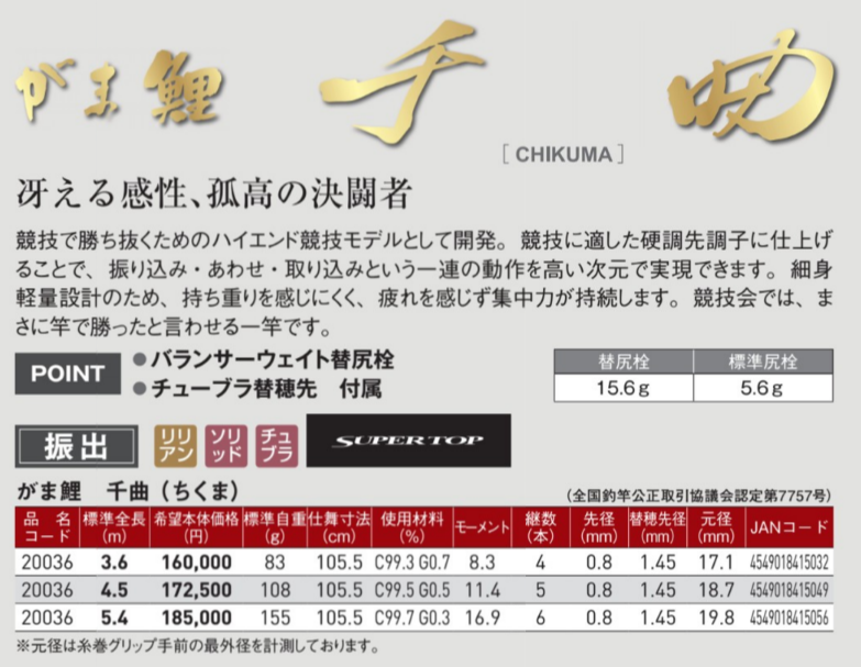 GAMAKATSU CHIKUMA (がま鲤 千曲) competition carp rod - Image 5